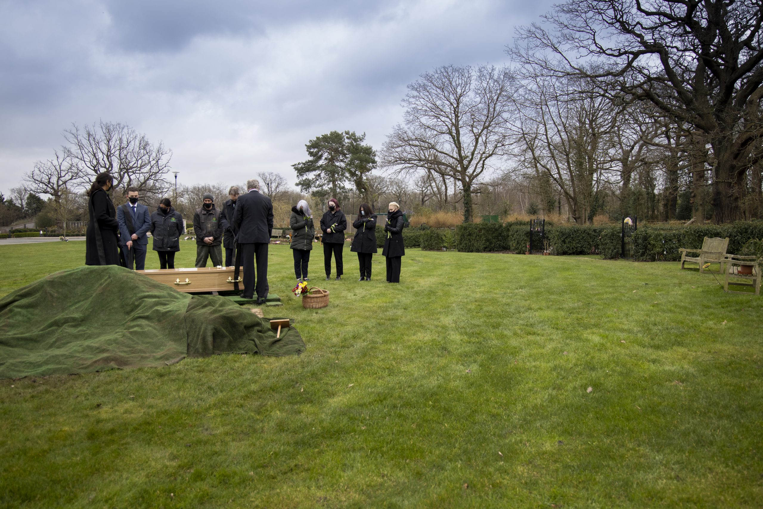 A coffin burial at a GreenAcres Park, frequently chosen by people of different religious and non-religious backgrounds